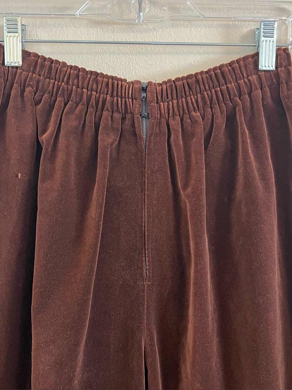 Vintage Brown Velvet Wide Leg Cropped Pant - Picture 6 of 14